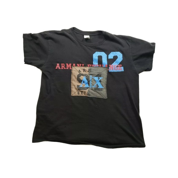 A|X ARMANI EXCHANGE‎ Patch Cut Sew T Shirt Size Small Made in USA Vintage - Picture 1 of 7